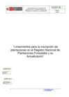 Vista preliminar de documento Lineamientos para la inscripcion de plantaciones en el Registro Nacional de Plantaciones Forestales y su Actualizacion