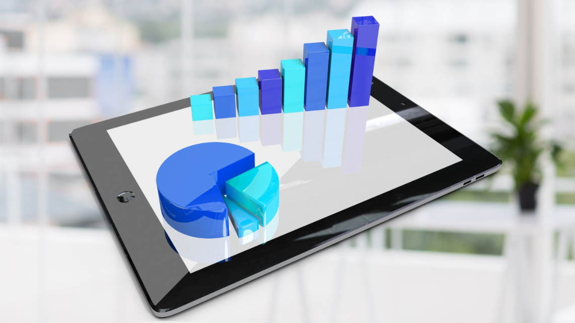 Imagen de gráficas estadísticas sobre tablet
