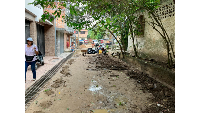 Jornada de limpieza, poda descolmataci贸n de cunetas y sistemas de drenajes en el barrio Primavera - Tarapoto.