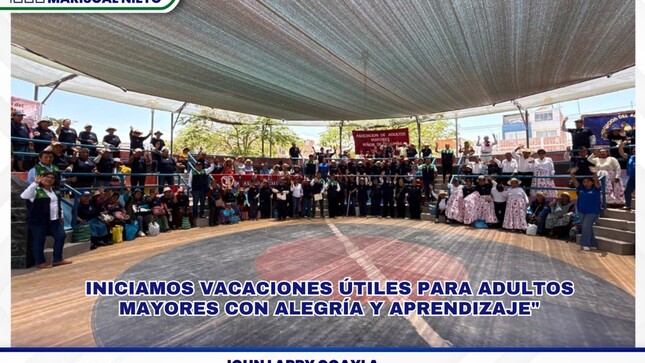 Con el objetivo de brindar espacios de aprendizaje y recreación para los adultos mayores, la Sub Gerencia de Desarrollo Social de la Municipalidad Provincial Mariscal Nieto lanzó el programa de Vacaciones Útiles, que en esta edición ofrecerá talleres de hidroponía y danzas, marcando un hito al ser la primera vez que se desarrollan en la región.