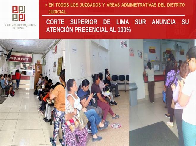 Corte Superior de Lima Sur retoma atención presencial al 100% tras vacaciones judiciales