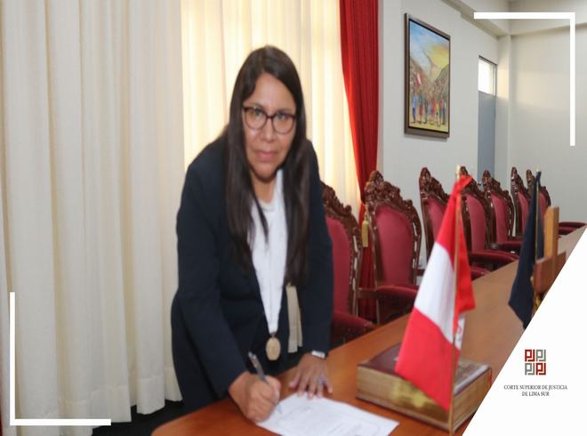Presidenta de la Corte Superior de Justicia de Lima Sur juramentó a la Jueza Elizabeth Ramírez Barrientos