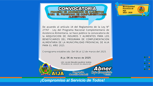 Proceso de Adquisición de Alimentos para el Programa de Complementación Alimentaria