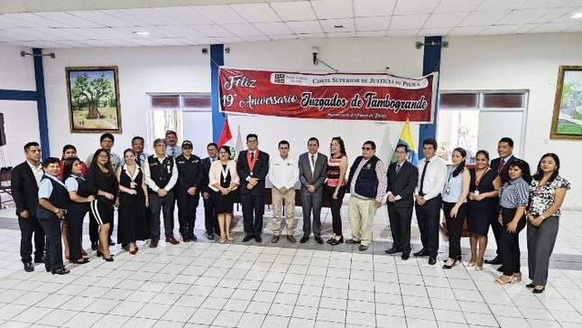 Integrantes de la sede judicial de Tambogrande conmemoran su 19° Aniversario de creación