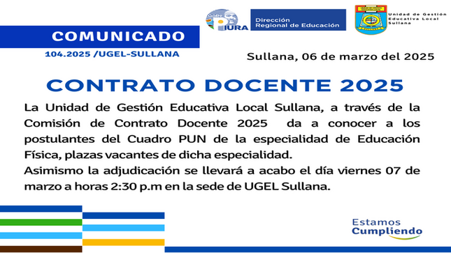 Comunicado N°104-2025