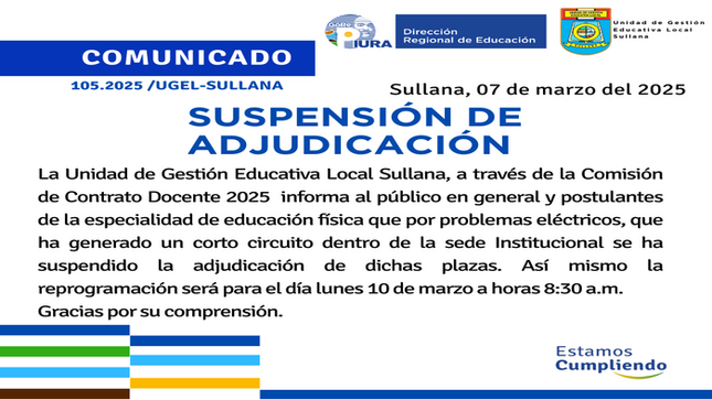 Comunicado N°105-2025