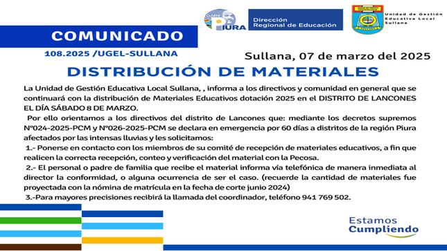 Comunicado N°108-2025