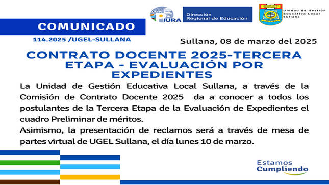 Comunicado N°114-2025
