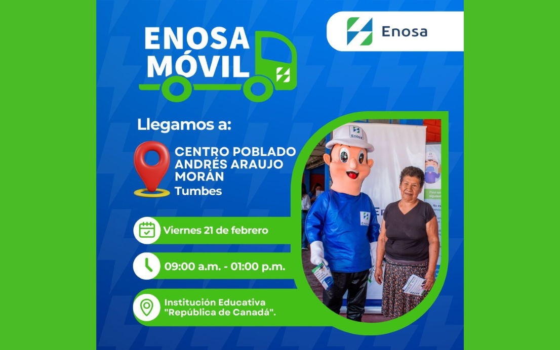 Enosa Móvil llegará al Centro Poblado de Andrés Araujo Morán en Tumbes