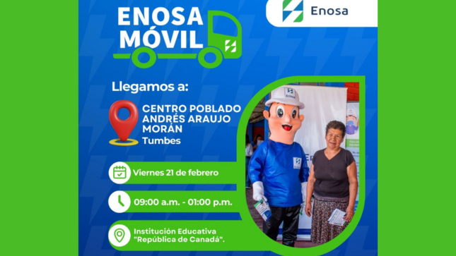 Enosa Móvil llegará al Centro Poblado de Andrés Araujo Morán en Tumbes