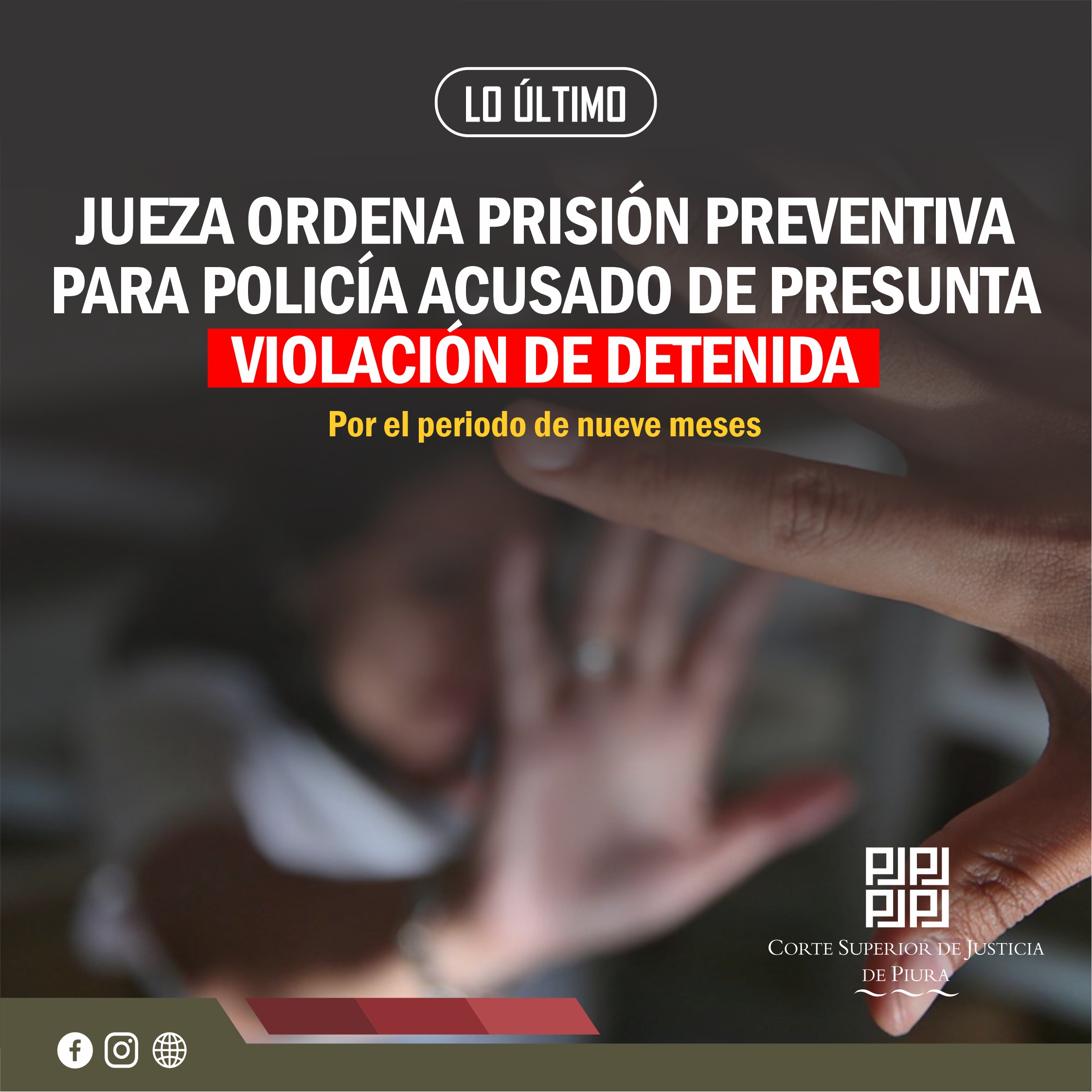 Jueza ordena prisión preventiva para policía acusado de presunta violación de detenida