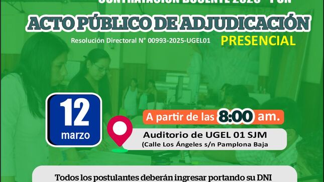 Contratación Docente Acto publico 12-03-2025