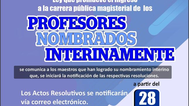 Profesores Nombrados Interinamente a partir del 28 de febrero