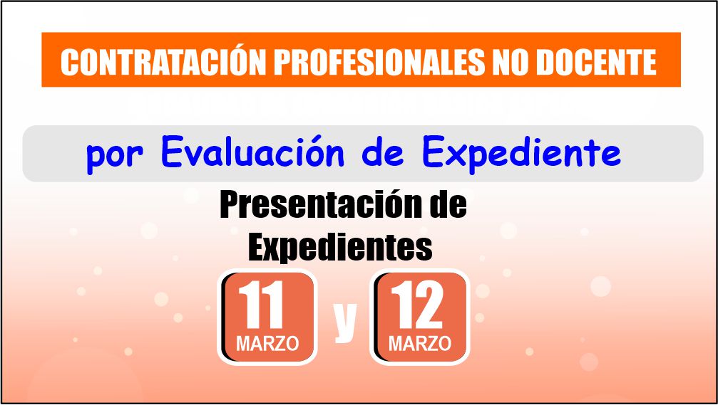 Contratación de profesionales no docentes