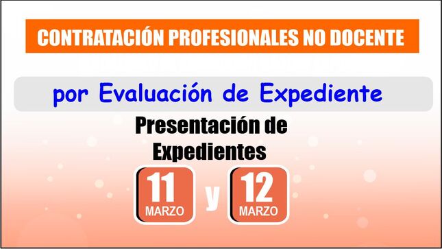 Contratación de profesionales no docentes