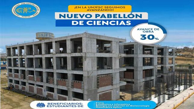 El nuevo pabellón de la Facultad de Ciencias ha alcanzado un avance significativo del 30% en su construcción.