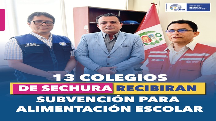 Colegios de Sechura recibirán subvención para alimentación escolar