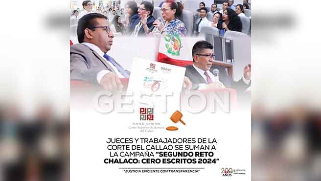 Jueces y trabajadores de la Corte Superior del Callao se suman a la campaña “Segundo Reto Chalaco: Cero Escritos 2024”