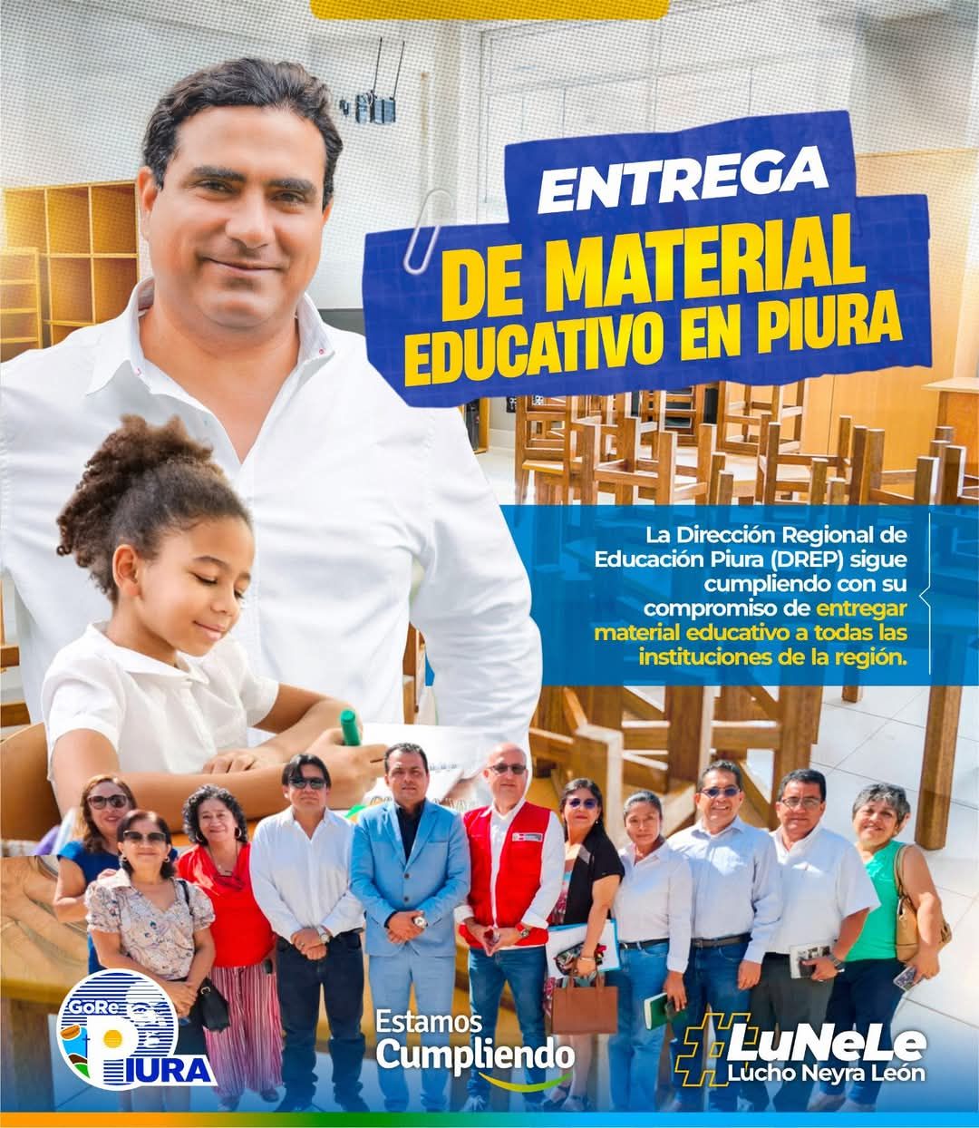 El trabajo con el MINEDU y las UGELS han posicionado a Piura como una de las regiones lideres en entrega de materiales.