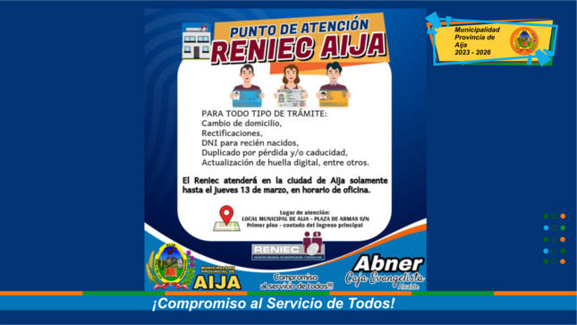 Atención descentralizada para trámites de DNI azul y DNI de menores de edad