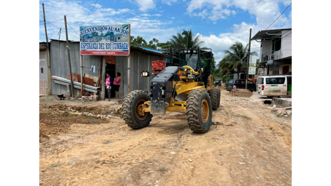 Mejoramiento de calles en la AA.VV Fortaleza de Cumbaza - sector Yumbite - parte baja de Tarapoto. 