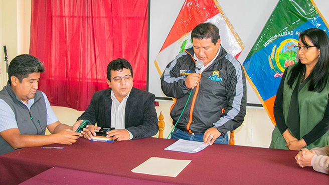 MPH presente en la firma de acta de entrega de terreno para la actualización de estudio de preinversion de la vía an-109