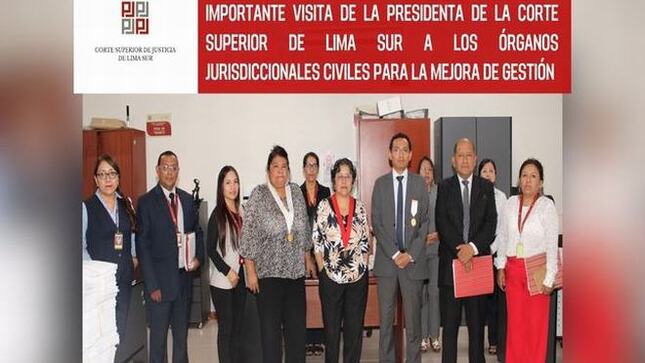 Presidenta de la Corte Superior de Lima Sur visita órganos jurisdiccionales del Módulo Corporativo Civil