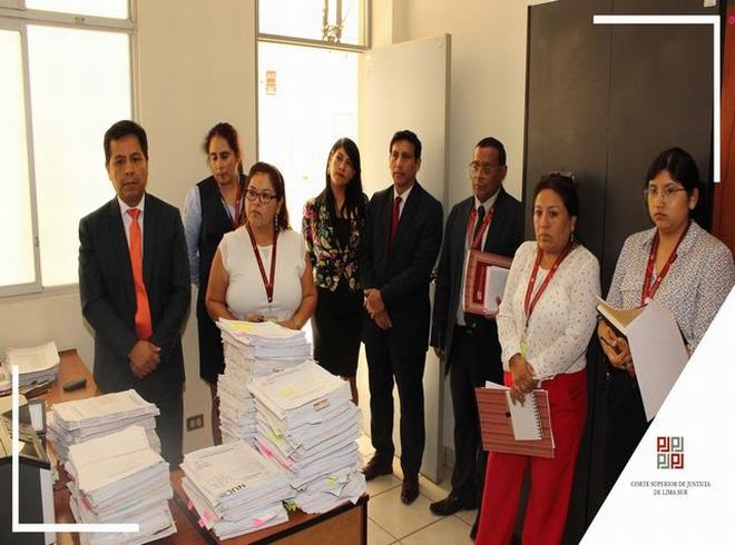 Presidenta de la Corte Superior de Lima Sur visita órganos jurisdiccionales del Módulo Corporativo Civil