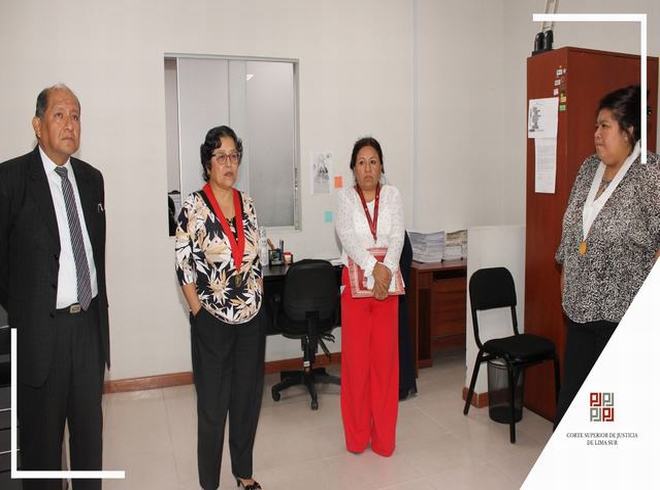 Presidenta de la Corte Superior de Lima Sur visita órganos jurisdiccionales del Módulo Corporativo Civil