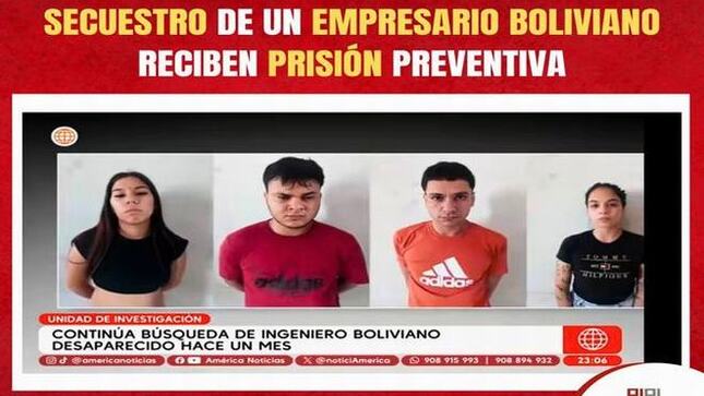 Jóvenes venezolanos involucrados en secuestro de un empresario boliviano reciben prisión preventiva