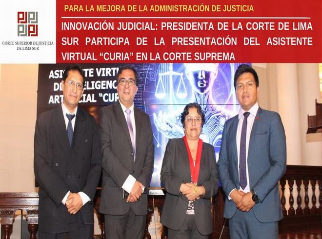 Innovación judicial: Presidenta de la Corte de Lima Sur participa de la presentación del Asistente Virtual "Curia" en la Corte Suprema