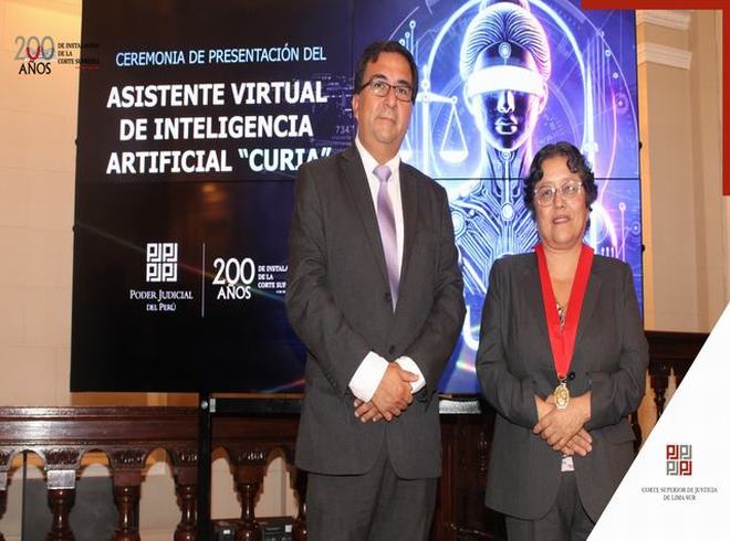 Innovación judicial: Presidenta de la Corte de Lima Sur participa de la presentación del Asistente Virtual "Curia" en la Corte Suprema