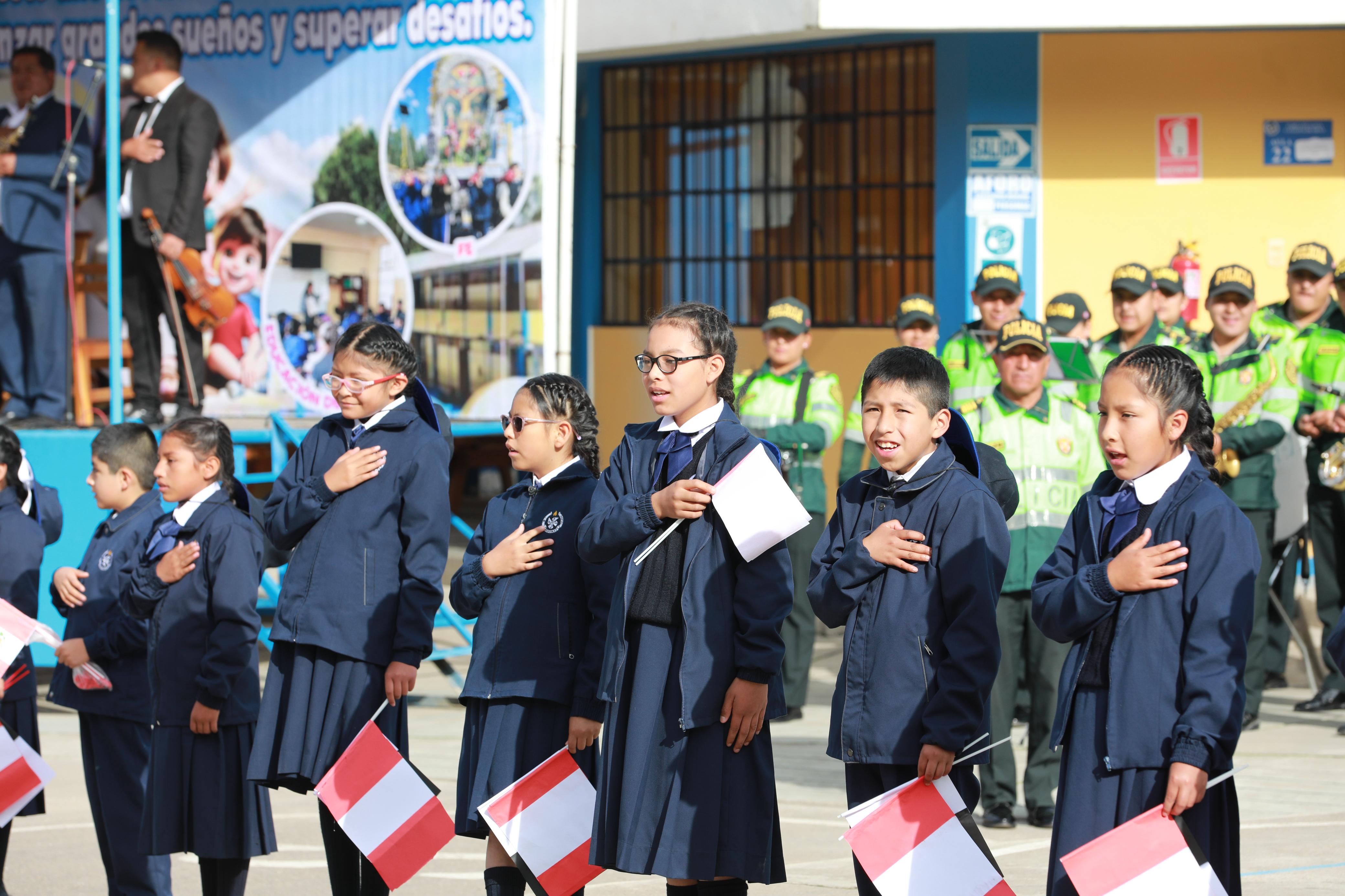 Foto de escolares en formación