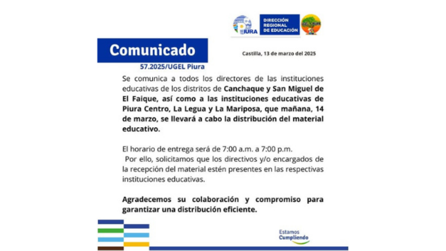 Distribución de Materiales 2025
