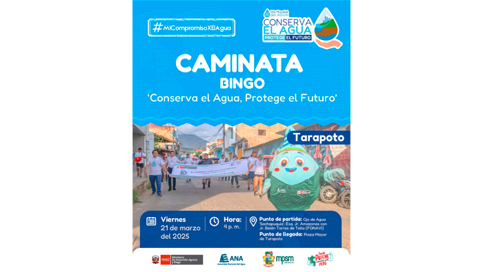 ¡Súmate a la caminata ciudadana “Conserva el Agua, Protege el Futuro” y participa en el Bingo!