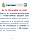 Vista preliminar de documento FE DE ERRATAS N° 001-2025 - CAS N° 005 -  JORNADA ESCOLAR COMPLETA - JEC