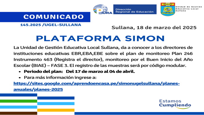 Comunicado N°145-2025