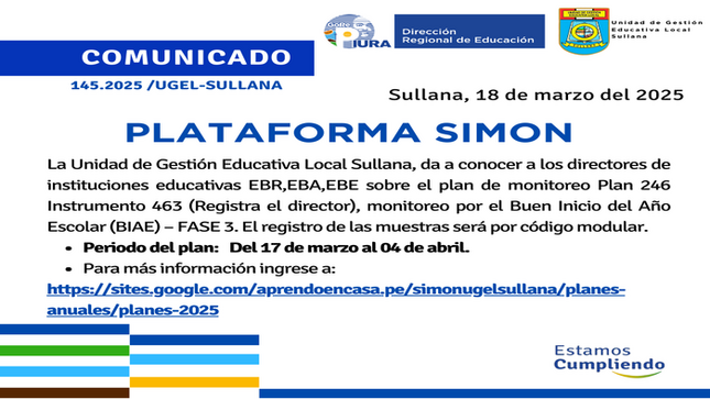 Comunicado N°145-2025