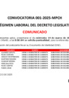 Vista preliminar de documento COMUNICADO PARA ENTREVISTA PERSONAL - CONVOCATORIA DECRETO LEGISLATIVO N°728 - 001-2025
