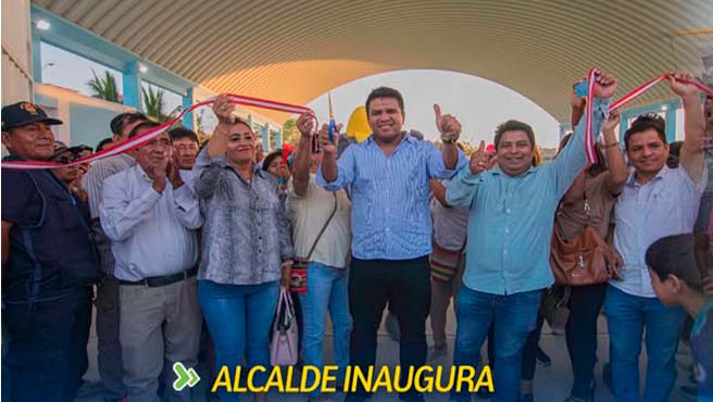 Alcalde inaugura polideportivo 5 de febrero