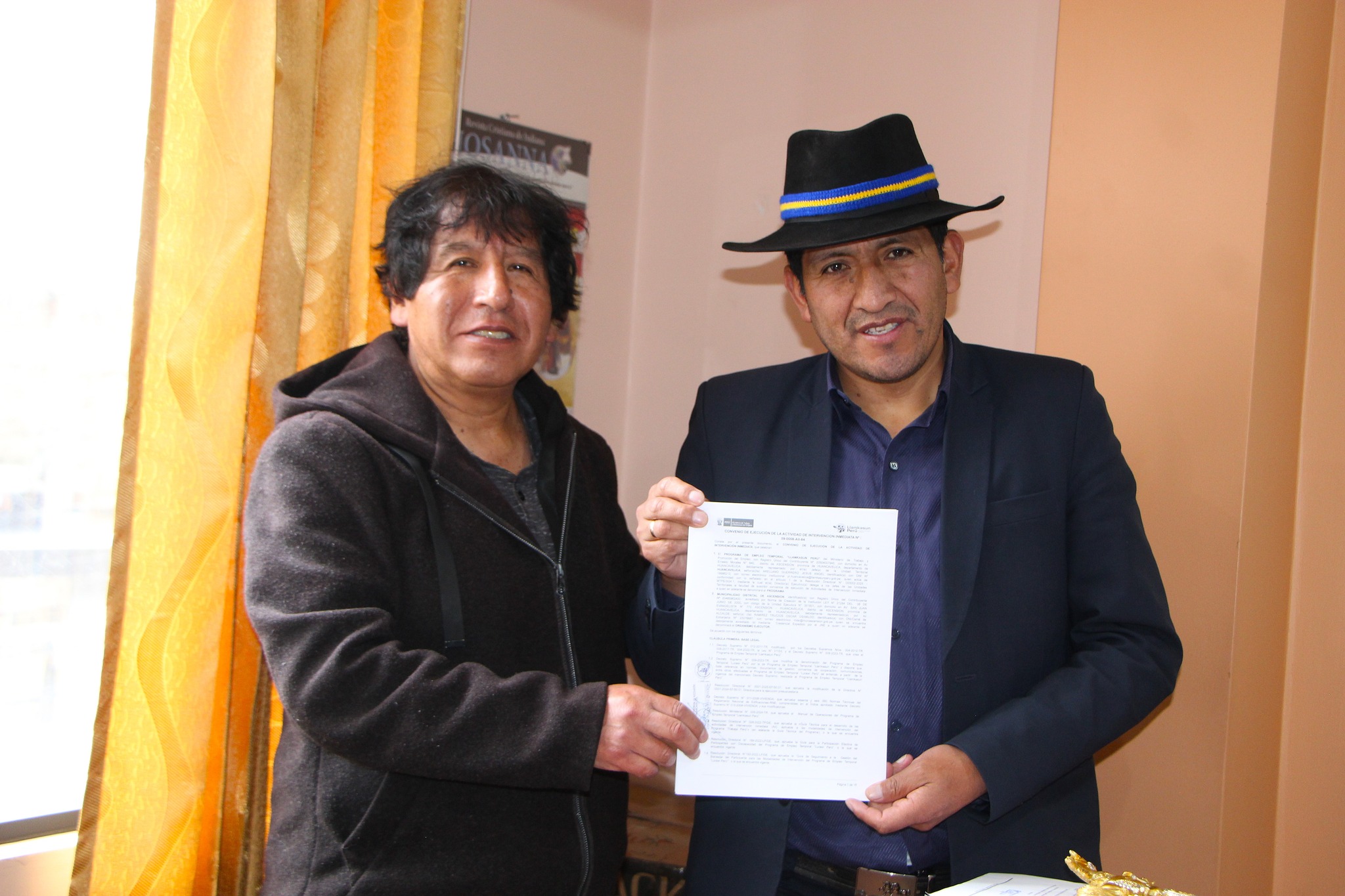 Nota informativa sobre la firma de convenio entre la Municipalidad de Ascensión y el programa Llamkasun Perú para el mantenimiento del Camino de Herradura Quinta Boliviana - Cementerio Mushcapata.