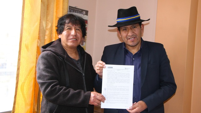 Nota informativa sobre la firma de convenio entre la Municipalidad de Ascensión y el programa Llamkasun Perú para el mantenimiento del Camino de Herradura Quinta Boliviana - Cementerio Mushcapata.