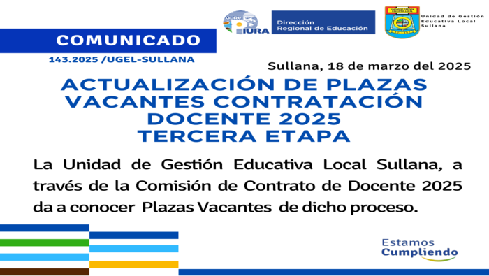 Comunicado N°143-2025