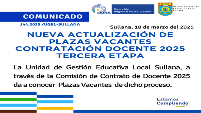 Comunicado N°144-2025