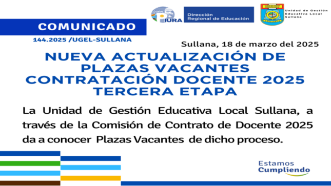 Comunicado N°144-2025