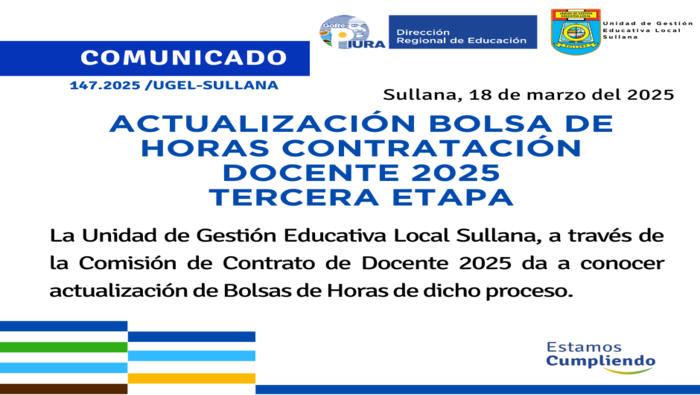 Comunicado N°147-2025