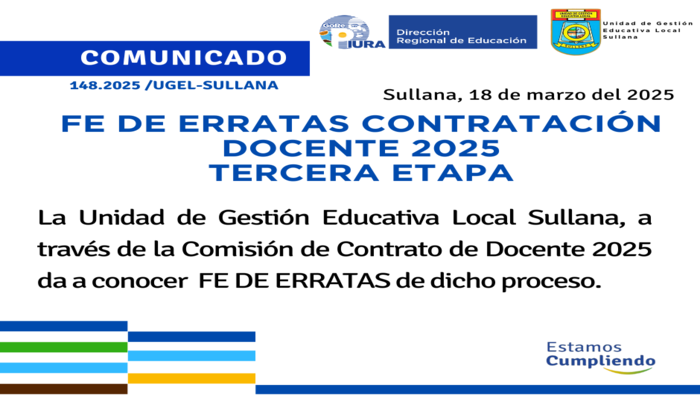 Comunicado N°148-2025