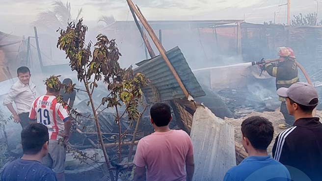 Alcalde acude a zona afectada por incendio