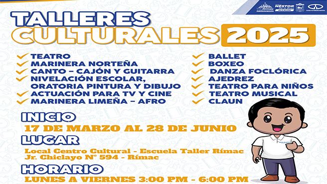 ¡ Inscribirte en los Talleres Culturales 2025 !