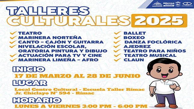¡ Inscribirte en los Talleres Culturales 2025 !